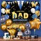 7x5ft Happy Father's Day Backdrop Love You Dad Theme Party Decorations Background Blue Gold Glitter Balloons Thanks Dad Photography Banner Father's Day Family Decor Supplies